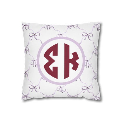 Sigma Kappa Bow Throw Pillow Cover - Ivy Society