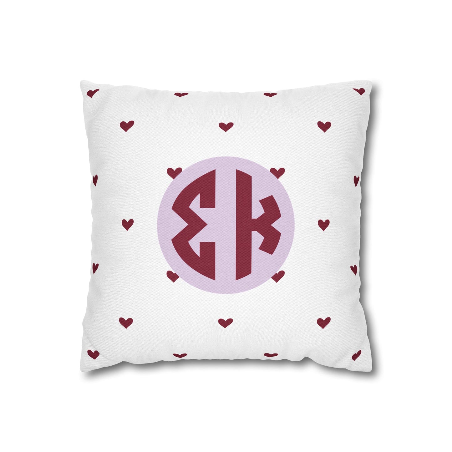 Sigma Kappa Heart Throw Pillow Cover - Ivy Society