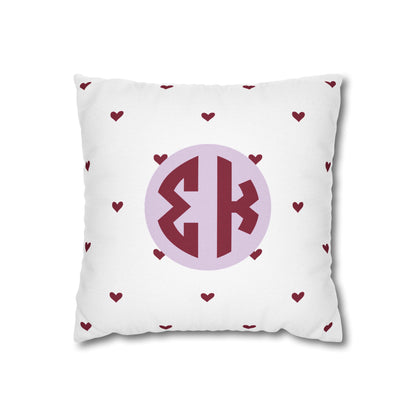 Sigma Kappa Heart Throw Pillow Cover - Ivy Society
