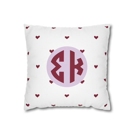 Sigma Kappa Heart Throw Pillow Cover - Ivy Society