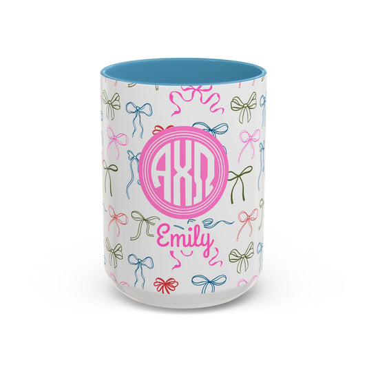 Alpha Chi Omega Personalized Bow Coffee Mug - Ivy Society