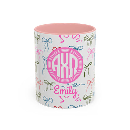 Alpha Chi Omega Personalized Bow Coffee Mug - Ivy Society