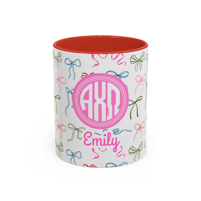 Alpha Chi Omega Personalized Bow Coffee Mug - Ivy Society