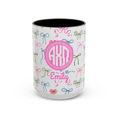 Alpha Chi Omega Personalized Bow Coffee Mug - Ivy Society