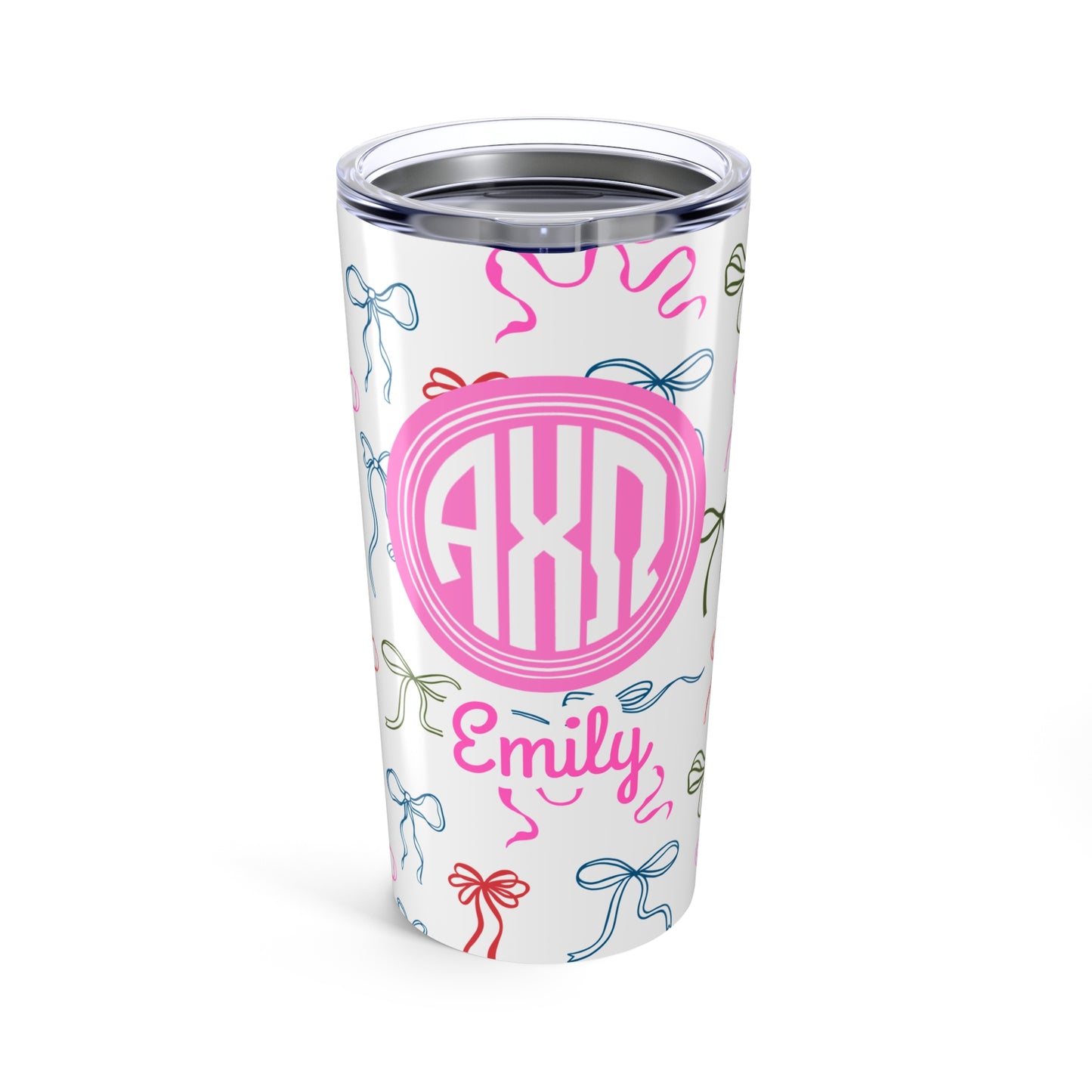Alpha Chi Omega Personalized Bow Tumbler - Ivy Society