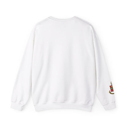 Alpha Chi Omega Monogram Crest Sleeve Sweatshirt - Ivy Society