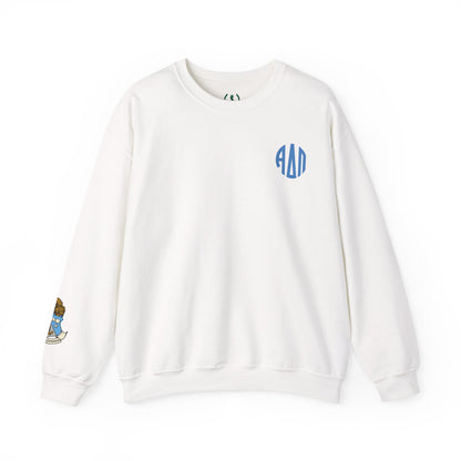 Alpha Delta Pi Monogram Crest Sleeve Sweatshirt - Ivy Society