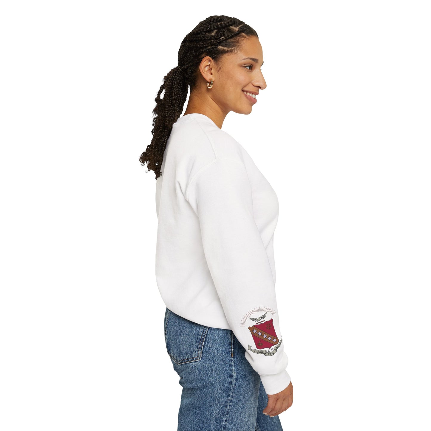 Sigma Kappa Crest Sleeve Sweatshirt - Ivy Society