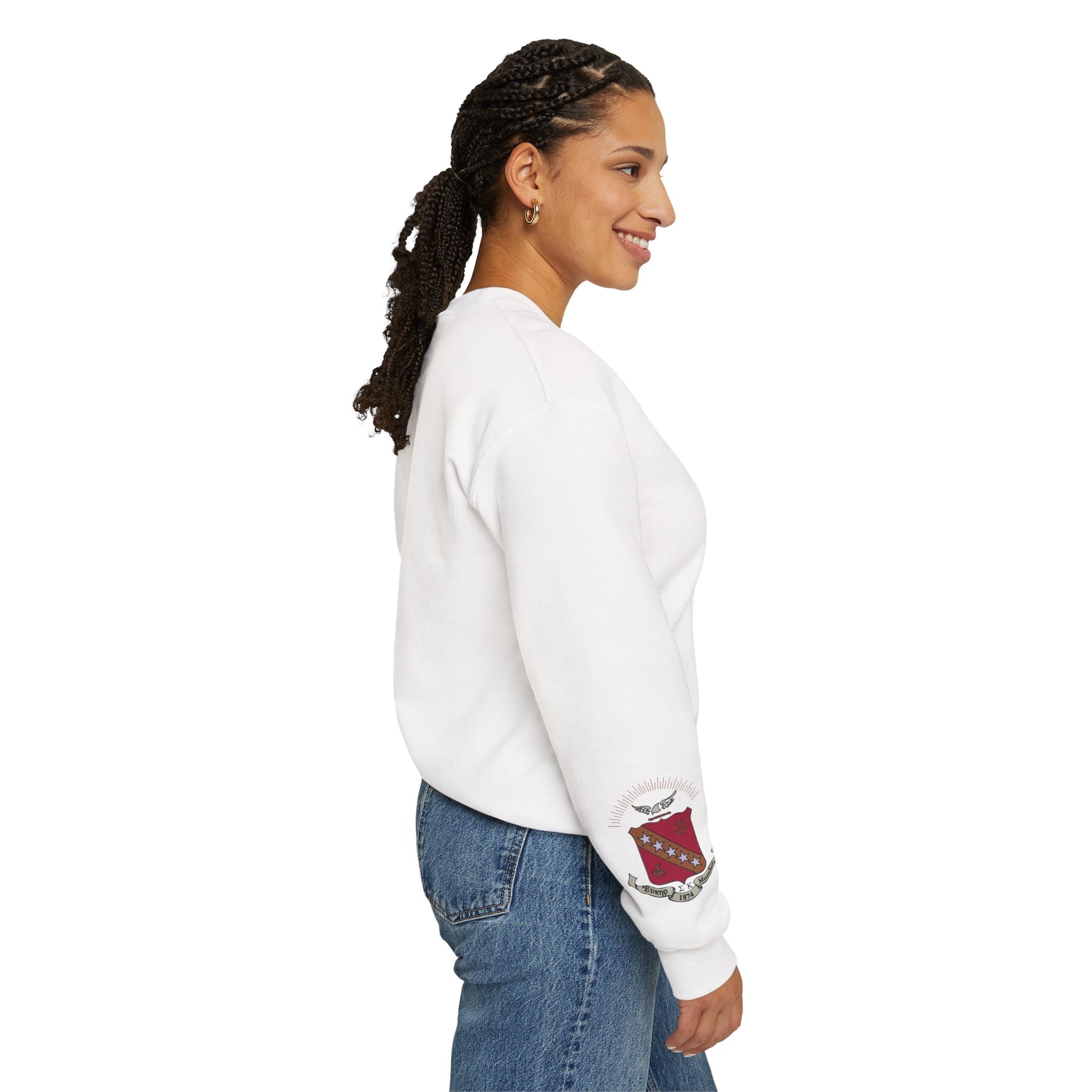 Sigma Kappa Crest Sleeve Sweatshirt - Ivy Society