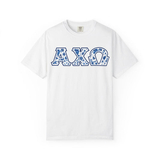 Alpha Chi Omega Blue Willow T Shirt - Ivy Society