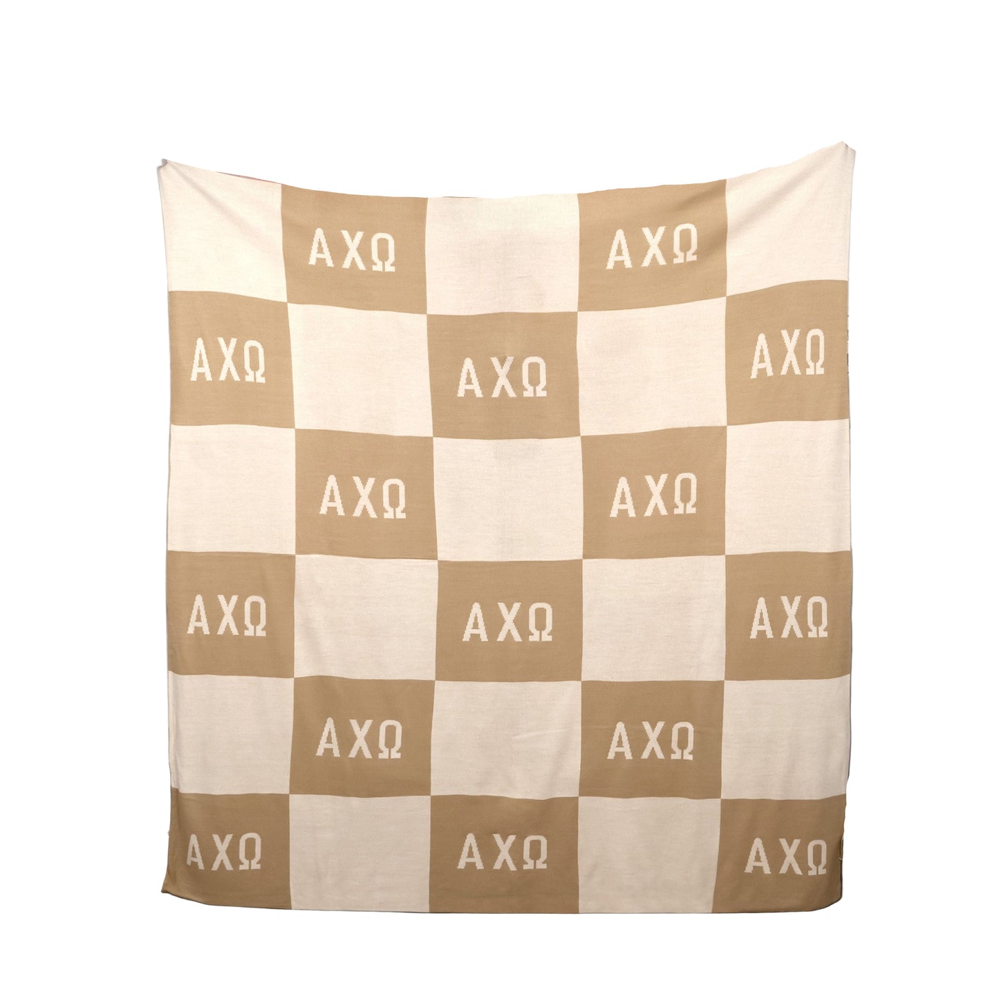 Alpha Chi Knit Checkered Blanket