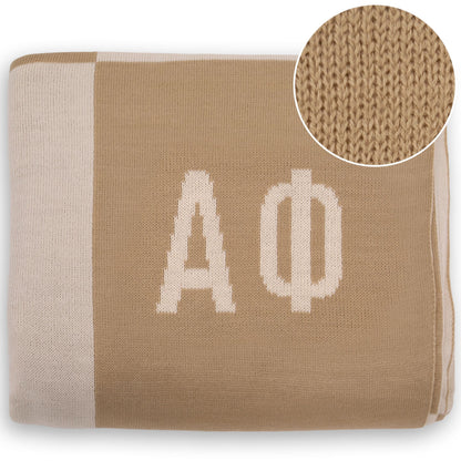 Alpha Phi Knit Checkered Blanket - Ivy Society