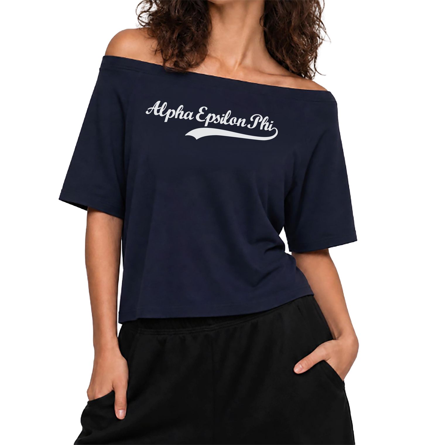 Alpha Epsilon Phi Off the Shoulder Tee