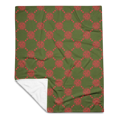 Alpha Chi Omega Green Print Blanket