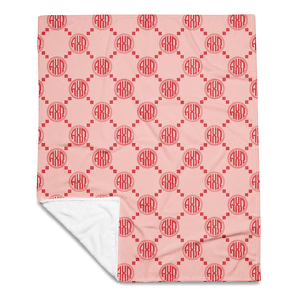 Alpha Chi Omega Pink Print Blanket