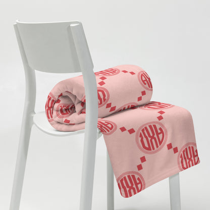 Alpha Chi Omega Pink Print Blanket