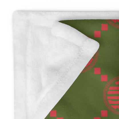 Alpha Chi Omega Green Print Blanket