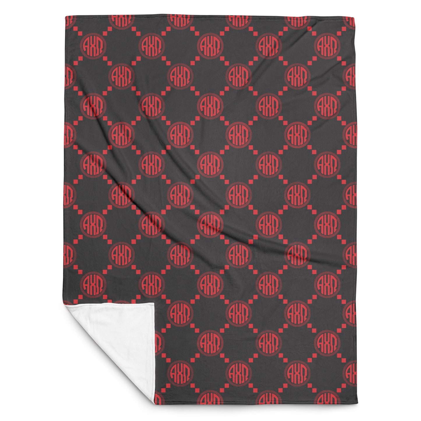 Alpha Chi Omega Black Print Blanket