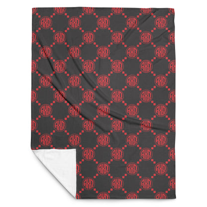 Alpha Chi Omega Black Print Blanket