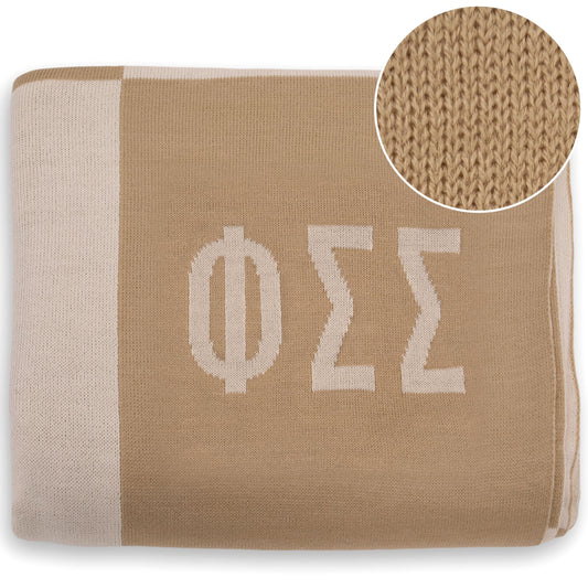 Phi Sigma Sigma Checkered Knit Blanket