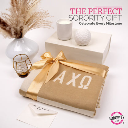 Alpha Chi Knit Checkered Blanket