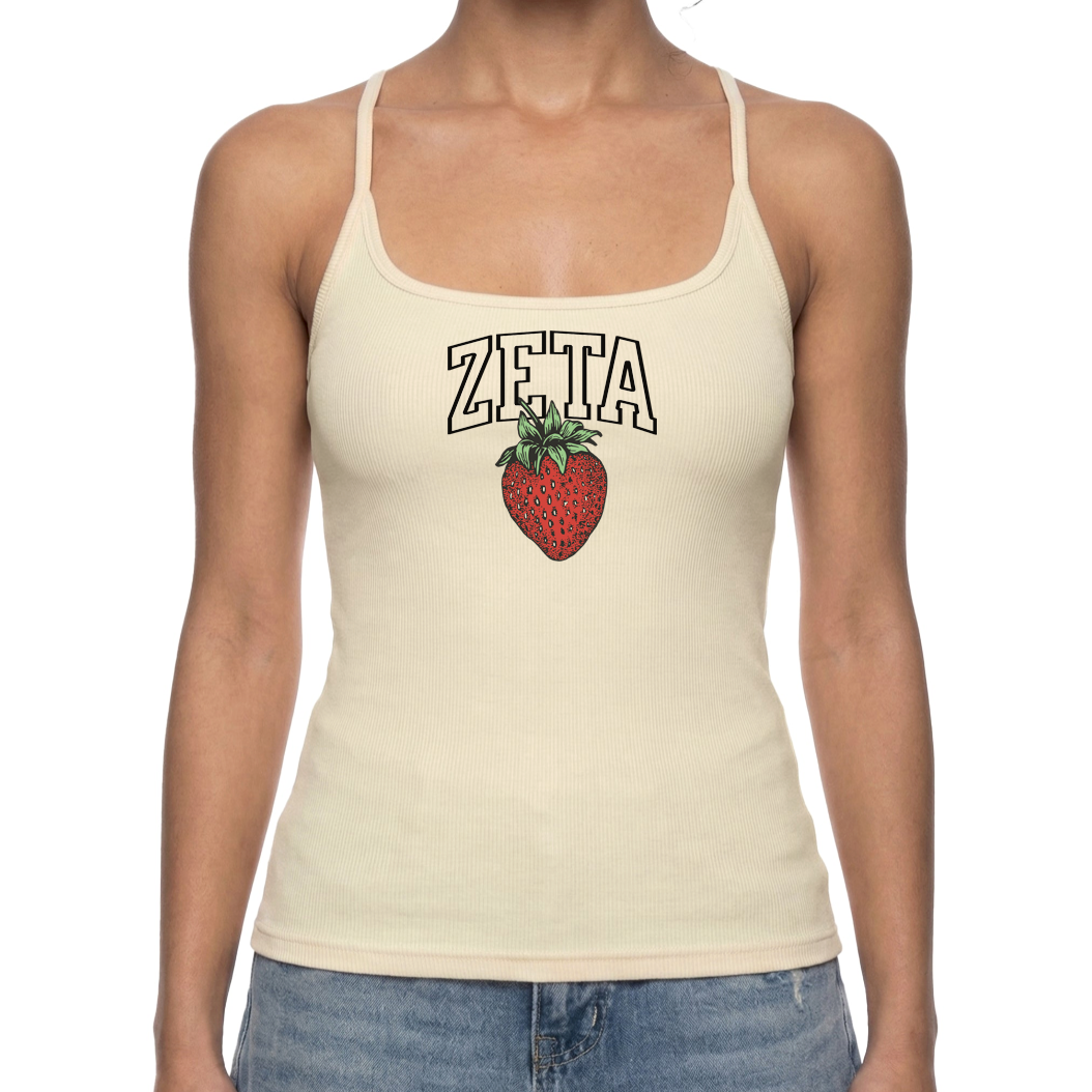 Zeta Tau Alpha Strawberry Racer Back Tank Top