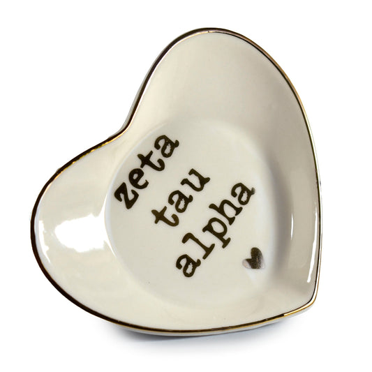 Zeta Tau Alpha Heart Ring Dish